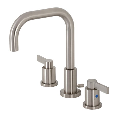 Kingston Brass FSC8938NDL NuvoFusion Widespread Bathroom Faucet W/ Brass Pop-Up, Nickl FSC8938NDL